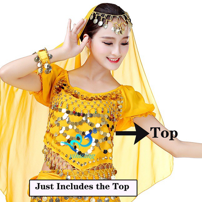 BAJU ATASAN TARI PERUT INDIA TANGAN LENGAN BALON BELLY DANCE TOP INDIAN TRIBAL ZUMBA KOSTUM TARI TAMBORIN