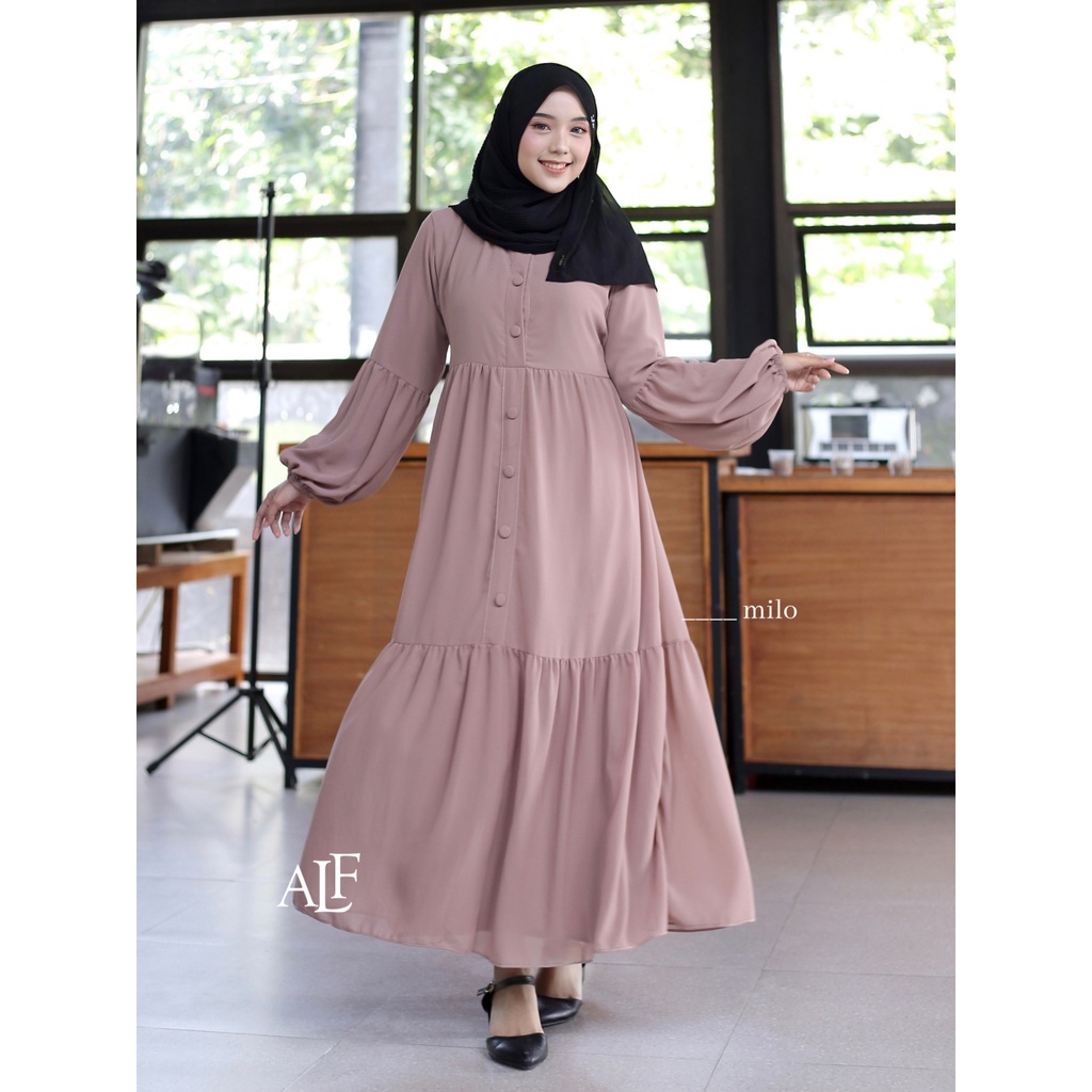 Alfaina Kaleya Midi Dress Gamis Midi