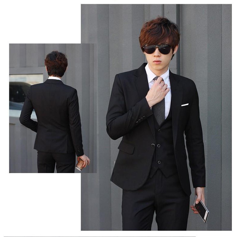 SETELAN JAS PRIA WARNA HITAM SLIMFIT HIGH TWIST 5IN1 - SINGLE BUTTON BLACKRAY ORIGINAL NIKAYU