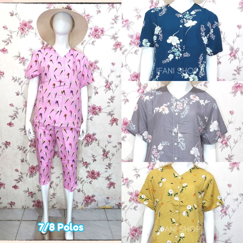 IFANI || Setelan Polos 7/8 || Rayon Viscose || Piyama Tidur 7/8 || Katun Rayon Viscose || Murah Keki