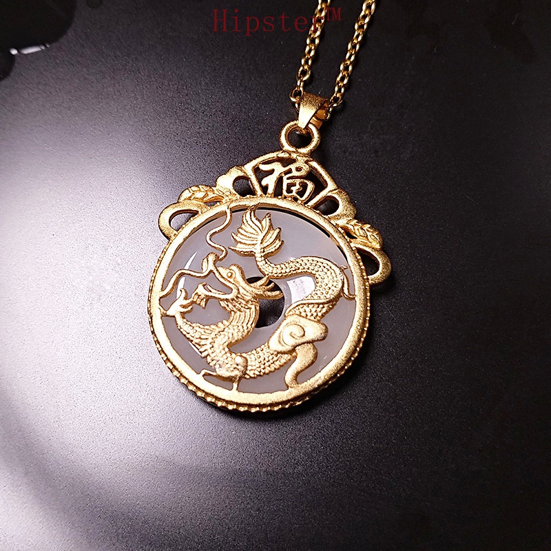 Retro Classic Graceful and Fashionable Auspicious Dragon Pendant Necklace