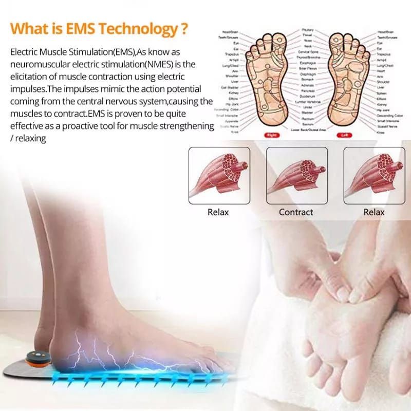 hokkiterus21⭐⭐⭐⭐⭐ EMS FOOD MASSAGER alat pijat elektrik terapi kesehatan 8 pijatan terapi kaki terapi badan usb charger E001