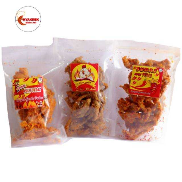 

Paket Keripik Ceker Pedas + Kulit Pedas + Usus Pedas