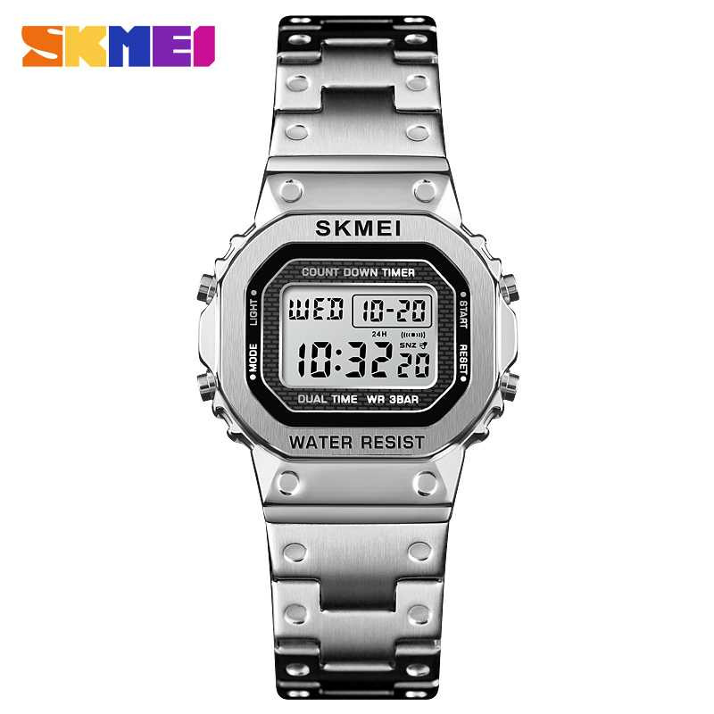 Jam Tangan Wanita Digital Original SKMEI DG1433 Silver-0