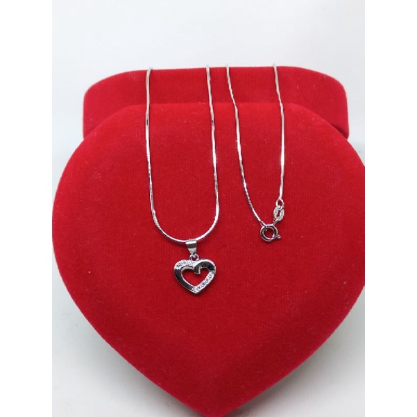 kalung kasandra bulat + liontin love mp / kalung perak asli silver 925 lapis emas/ kalung fashion