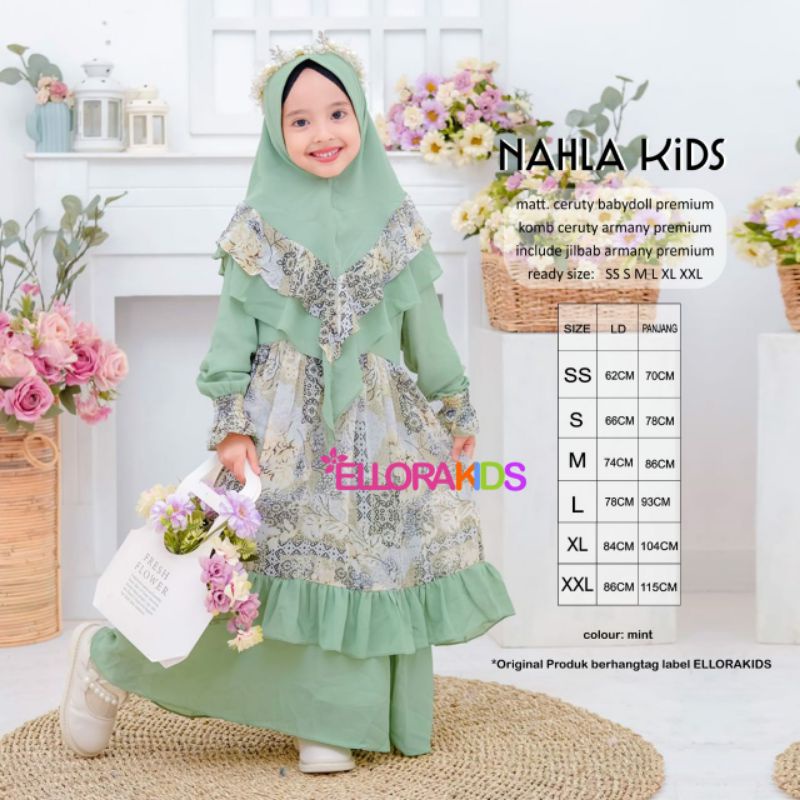 NAHLA GAMIS ANAK SYARI KIDS BY ELLORA