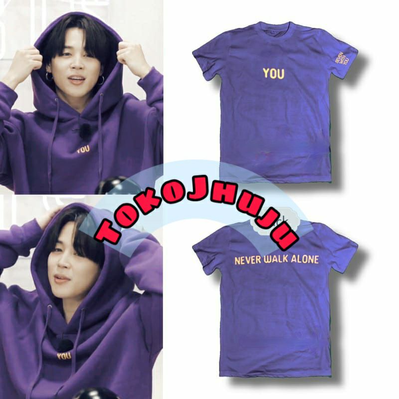 (versi) Kaos BTS Jimin Made You Never Walk Alone sablon kuning