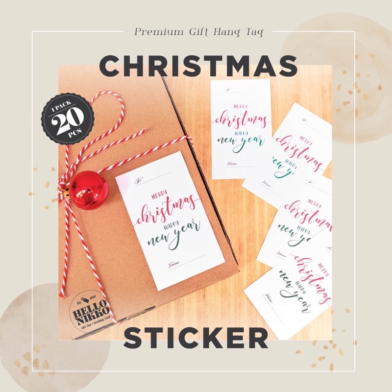 

Christmas Sticker - tempel pada box hadiah souvernir hampers kado natal dan tahun baru Anda