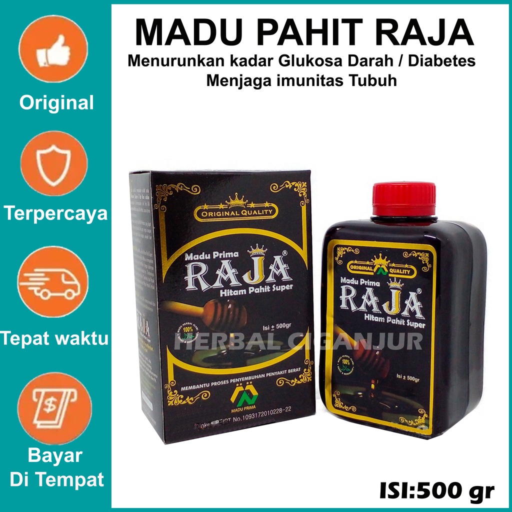 MADU PRIMA RAJA hitam pahit super isi 200 gr 500 gr 800 gr Menurunkan Gula Darah Meningkatka imun