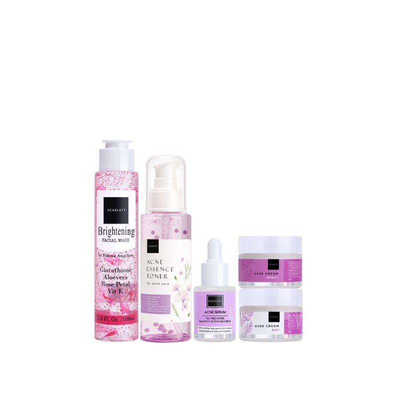 SCARLETT WHITENING ACNE SERIES PAKET ACNE SKIN CARE LIMITED EDITION