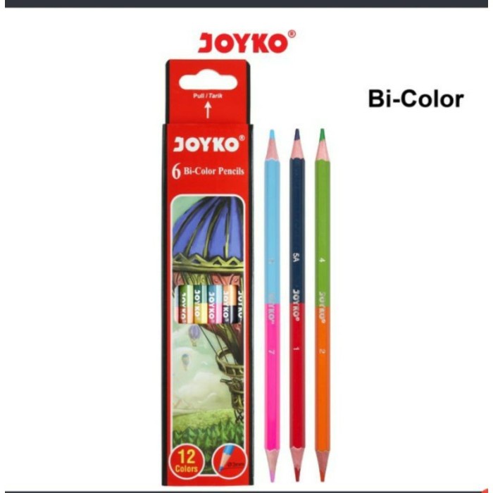 Joyko Pensil Warna Bicolor 2 sisi 12 Warna (CP-Bi100)