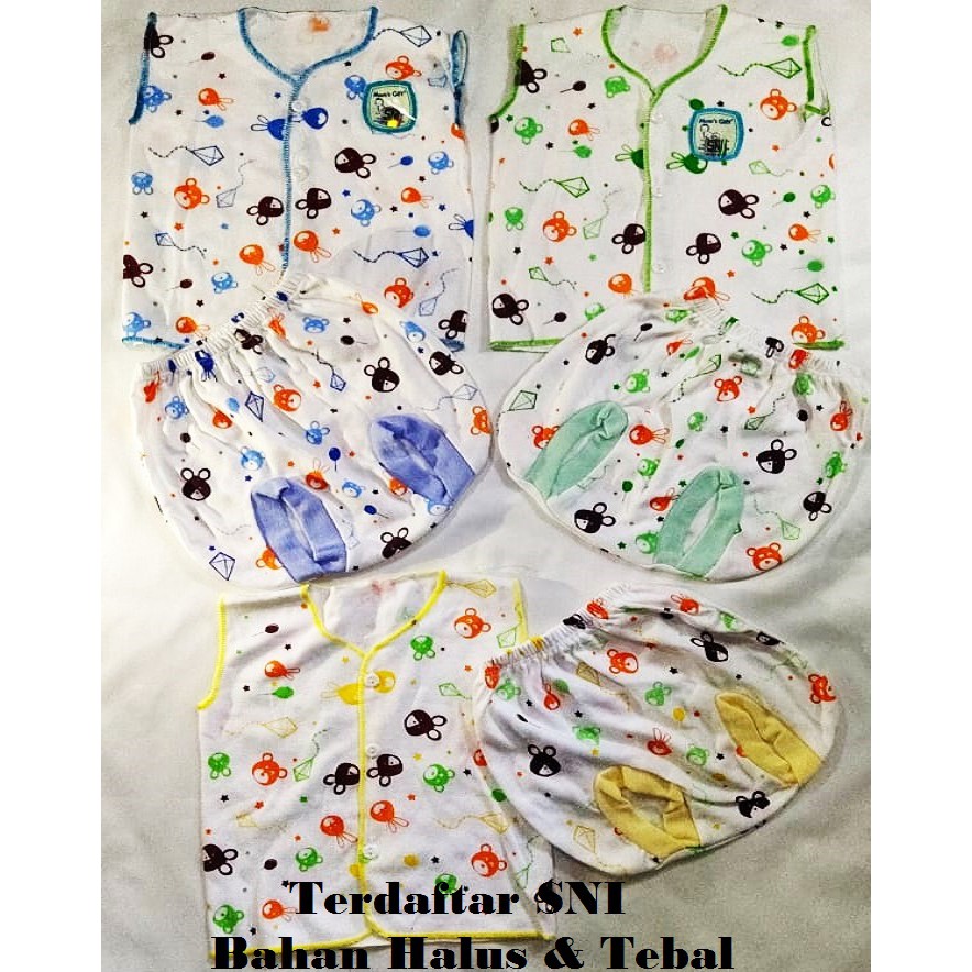 Satu Set Baju Celana Baby New Born (Terdaftar SNI ) - Bahan Tebal &amp; Halus / Setelan Pakaian Bayi