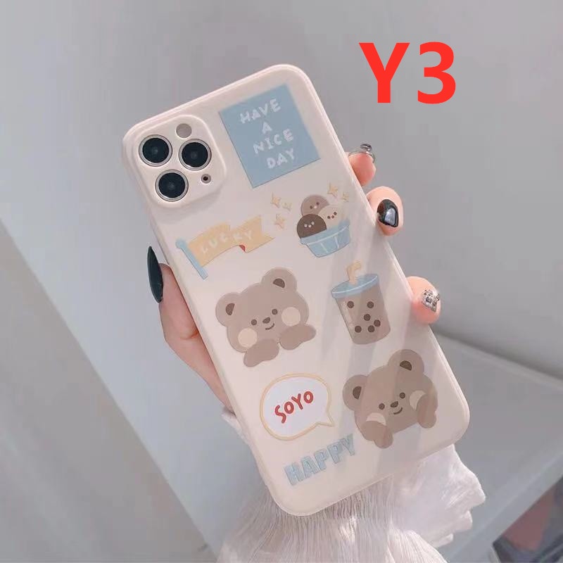 Cute Bear Soft Case Oppo Reno 6 A16 A5s A12 A54 A74 A35 A53 2020 A94 A33 2020 A31 2020 A32 A3s A7 A11 A5 A9 2020 A74 A12e Reno 5 4 Oppo A92 A52 A72 Reno4F Reno 4 Lite A93 F17Pro Smiley Protective Cover-Y3