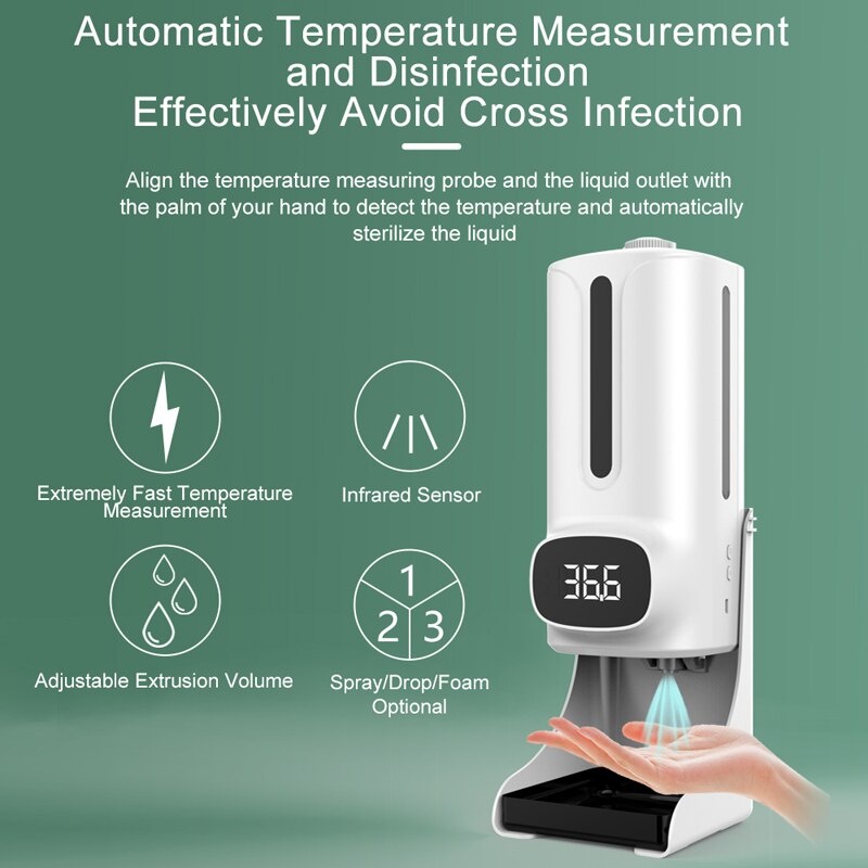 K9 Pro Plus infrared thermometer soap dispenser
