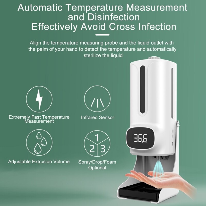 K9 Pro Plus infrared thermometer soap dispenser