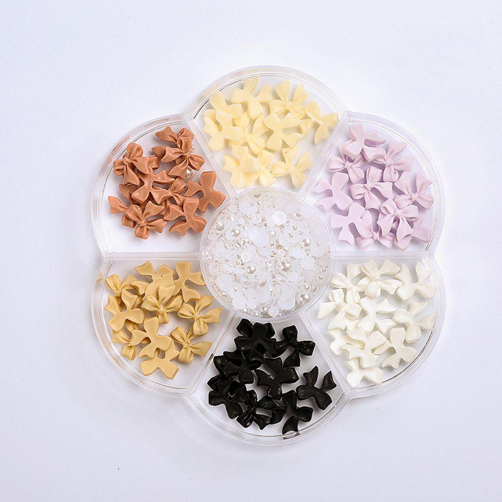 Agustin 3D Dekorasi Nail Art Rivet Aneka Busur Bunga Beads Aurora Kristal Manicure Aksesoris