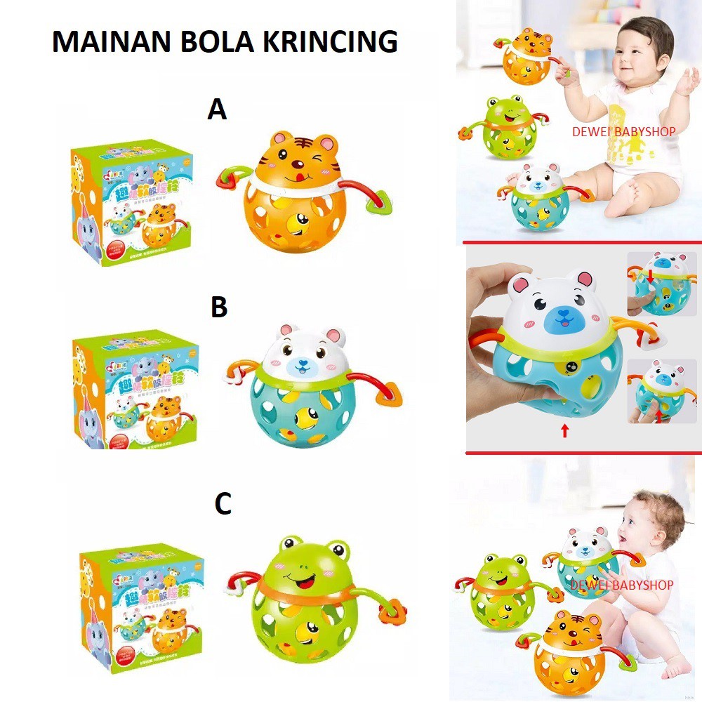 Mainan Bola Krincing Gigitan Anak Bayi ( Baby Rattle Teether Krincingan Ball )