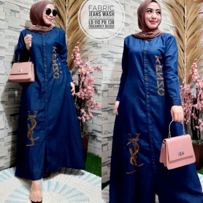 gamis jeans _gamis Levis _ gamis muslim_gamis bahan Levis terbaru_ gamis bahan jeans terbaru_gamis t