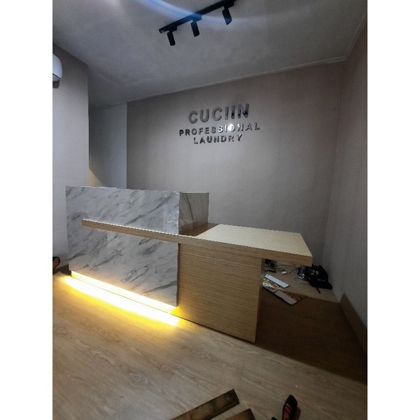 meja resepsionis meja kerja meja kantor minimalis modern hpl