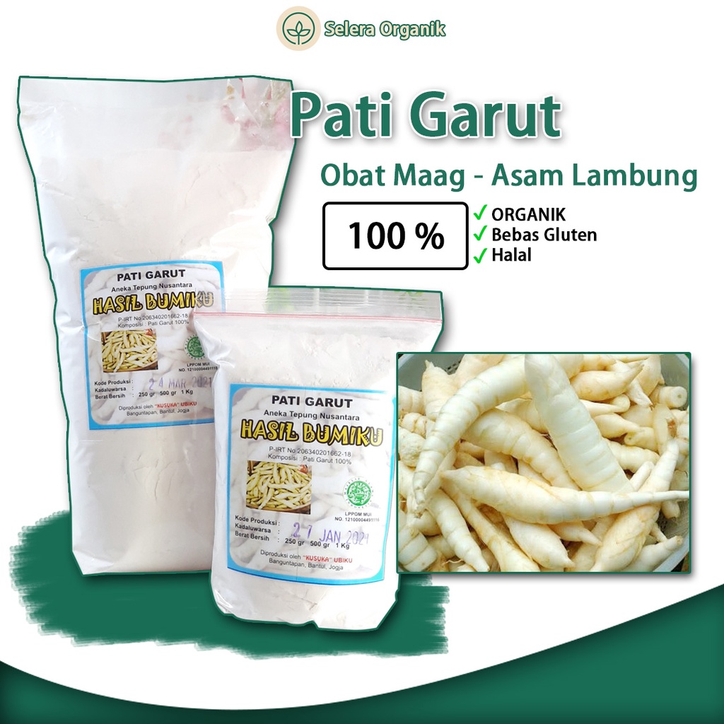 

Tepung Pati Garut 1kg Irut Angkrik Aroowroot Powder Obat Sakit Maag Asam Lambung Organik Bebas Gluten Free | Selera Organik Jogja