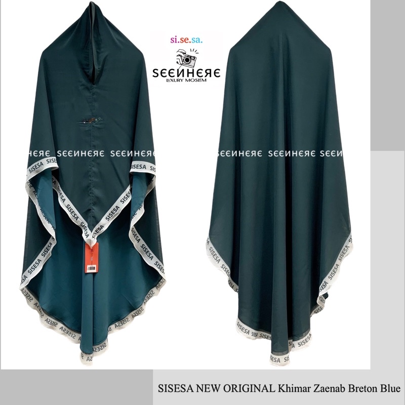 SISESA NEW ORIGINAL GUARANTEED - Khimar Zaenab Breton Blue