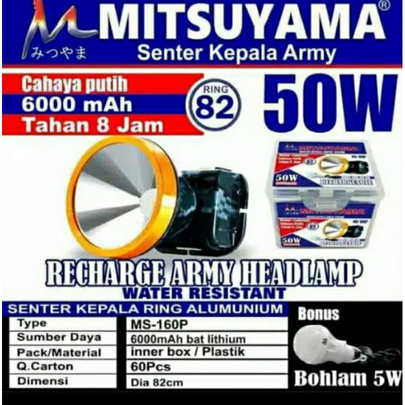 Senter kepala LED 50 Watt