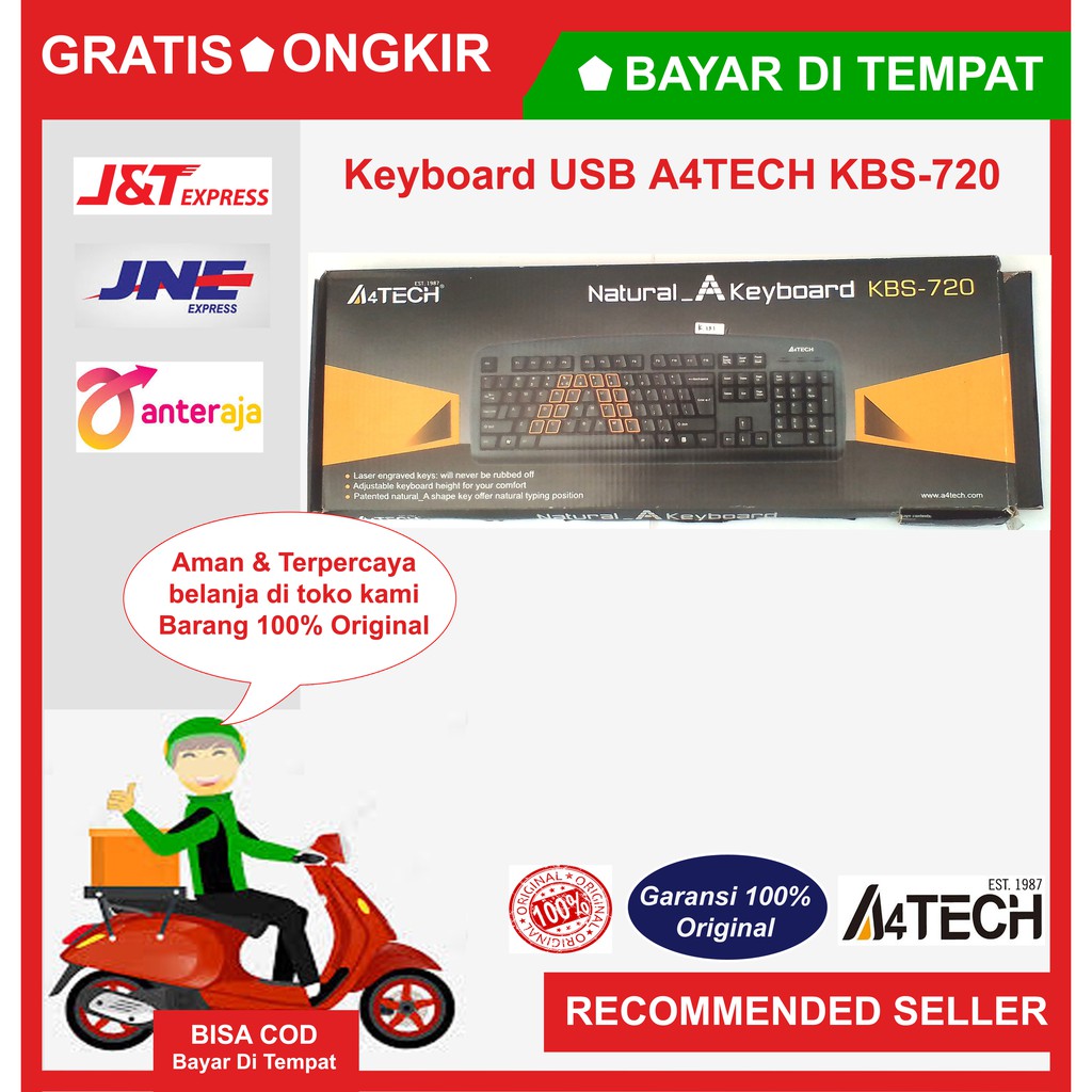 Jual Keyboard USB A4TECH KBS-720 / Keyboard USB A4TECH / Keyboard USB ...