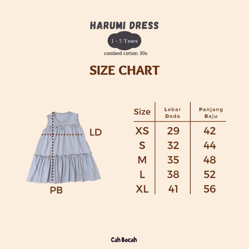 CAH BOCAH - HARUMI DRESS - DRESS ANAK - BAJU ANAK - DRESS BAYI