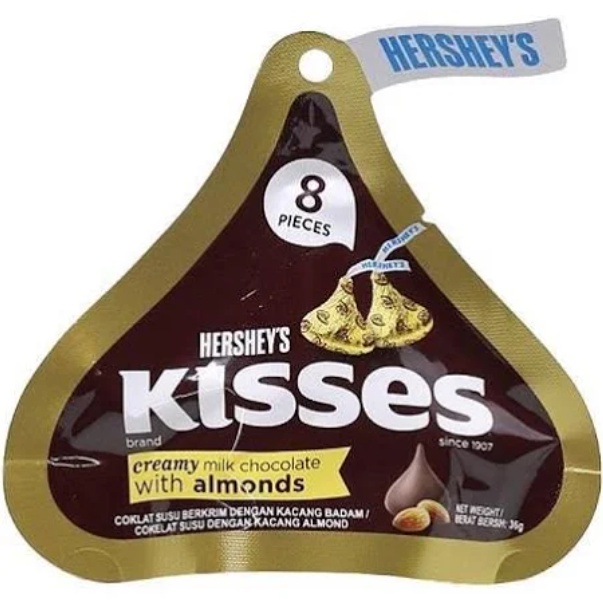 

Hershey's Cokelat Susu Krimi Kisses Rasa Almonds 36 g