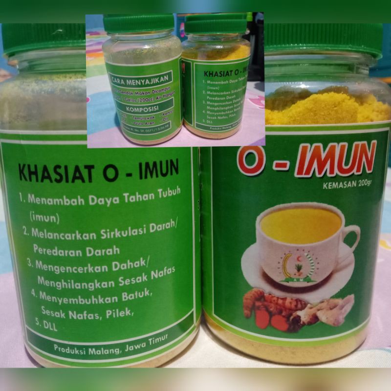 

O-imun Minuman kesehatan (TUTUP KEMASAN BERWARNA PUTIH KHASIAT SAMA)