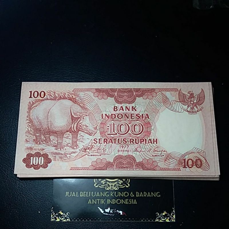 uang kuno 100 badak gress