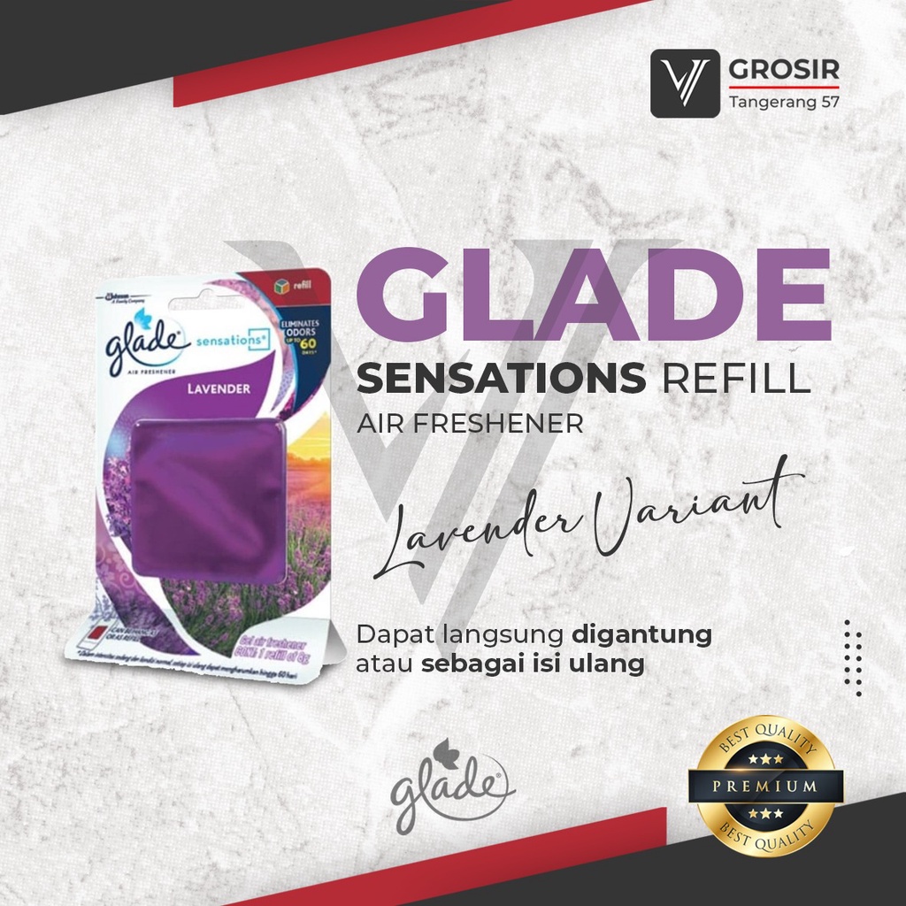 GLADE SENSATIONS LAVENDER 8GR PENGHARUM MOBIL RUANGAN PERFUME