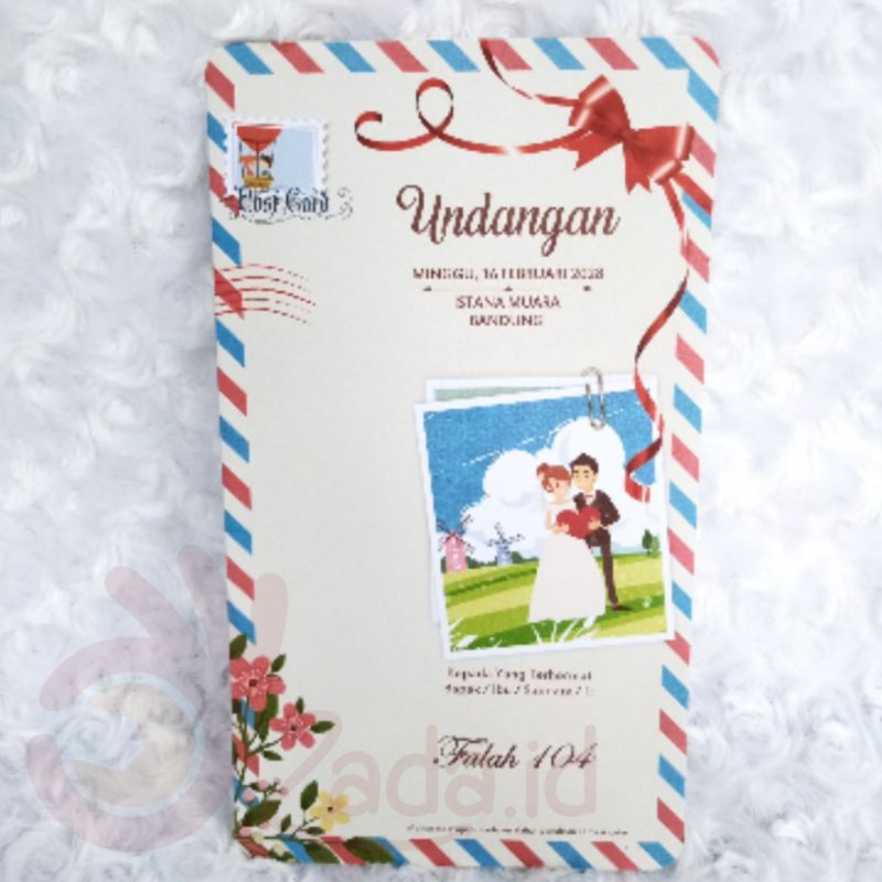

Undangan Pernikahan Wedding Aesthetic Vintage Kertas BC Tebal Motif Amplop Falah 104