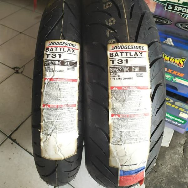 Barang Ban Battlax T31 120 70 Ring 17 dan T31 180 55 Ring 17 Kualitas