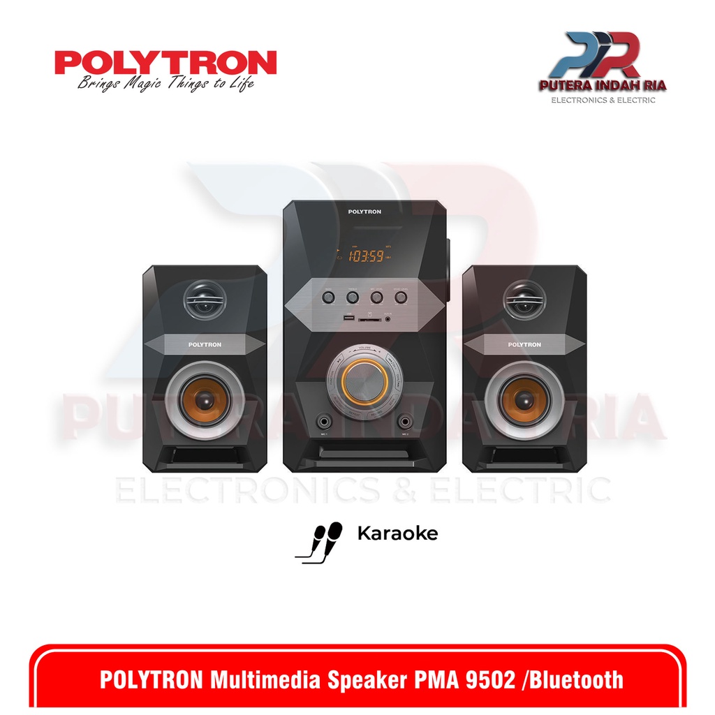 Speaker Aktif POLYTRON PMA 9502 / -FMB Multimedia Bluetooth Speaker Karaoke