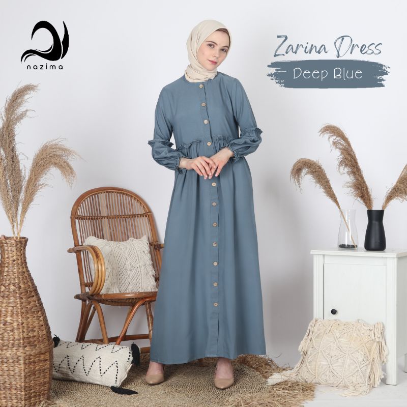 Nazima Gamis Dewasa Zarina Dress-Deep Blue