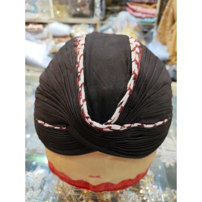 Blangkon Jogja Hitam Oren Parang Garuda Keren Alusan