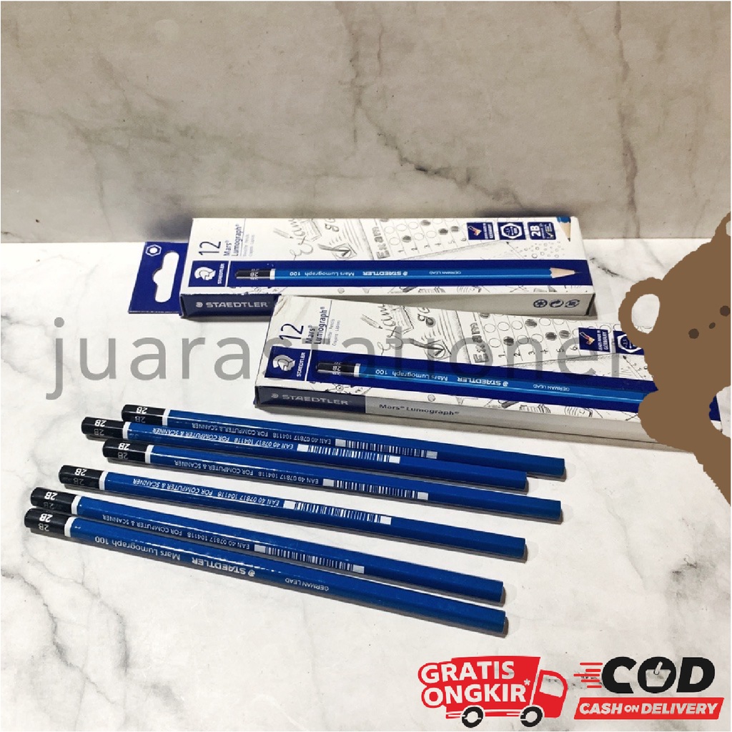 Jual 83 - [SATUAN] Pensil Staedtler Mars Lumograph 2B / Pinsil Pencil ...