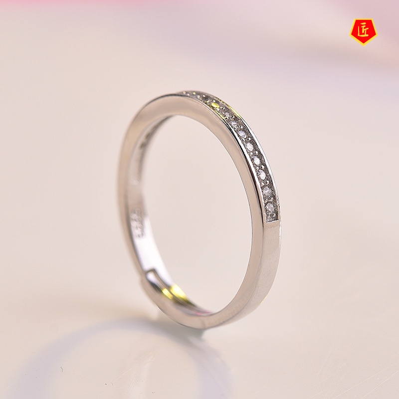 [Ready Stock]Fashion Personality 18K Platinum Simple Ring