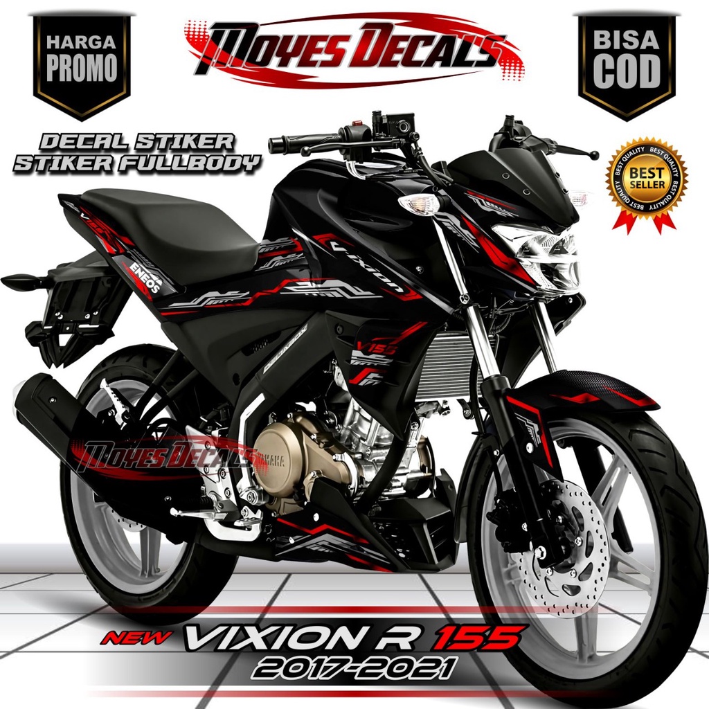 Decal Vixion 155 Sticker Motor New Vixion R 155 Fullbody Variasi Matrixline Merah