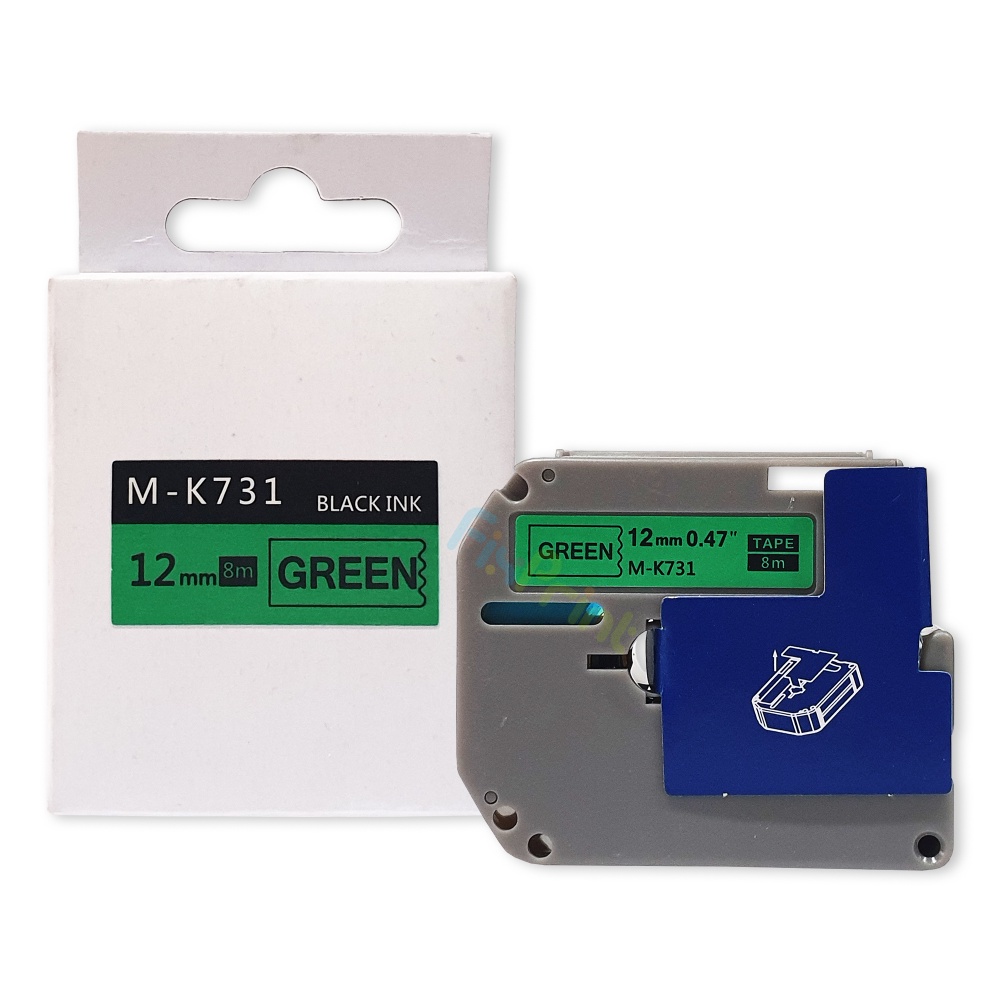 Compatible Label Tape M-K531 MK531 M K531 12mm Black On Blue P-Touch PT-90 PT-M95 PT90 PTM95