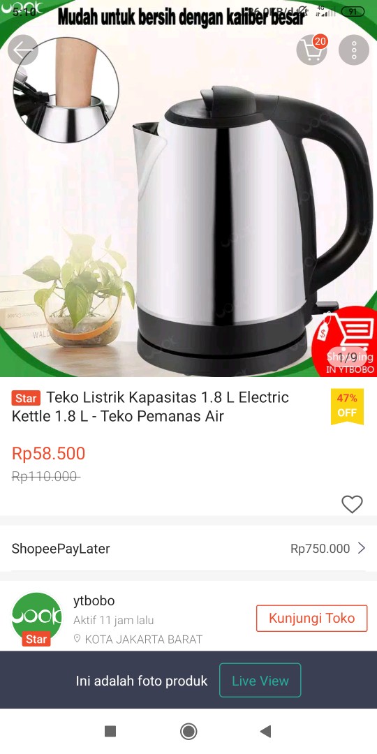 Electric Kettle Teko Pemanas Air Kapasitas 1.5l / 0.8l / Kettle Lipat Portable 0.6l