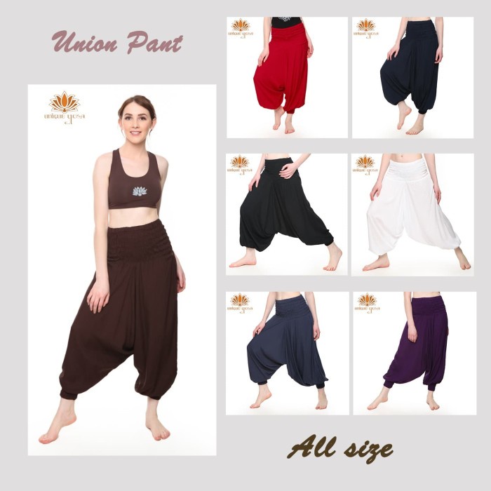 Wanitatrainingcelana- Celana Yoga / Harem Pant Union - Cokelat -Celana-Training-Wanita.