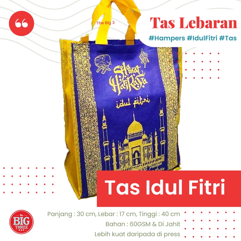 Goodie Bag Tas parcel lebaran IDUL FITRI Hampers ukuran besar - Souvenir Hadiah Kado Eid Mubarak TBT