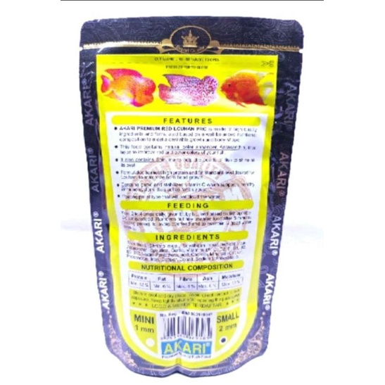 Makanan Ikan AKARI AA PREMIUM  RED LOUHAN PRO 100GR