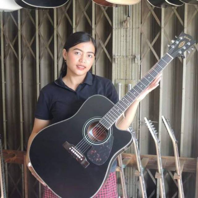 GITAR AKUSTIK ELEKTRIK GIBSON HITAM