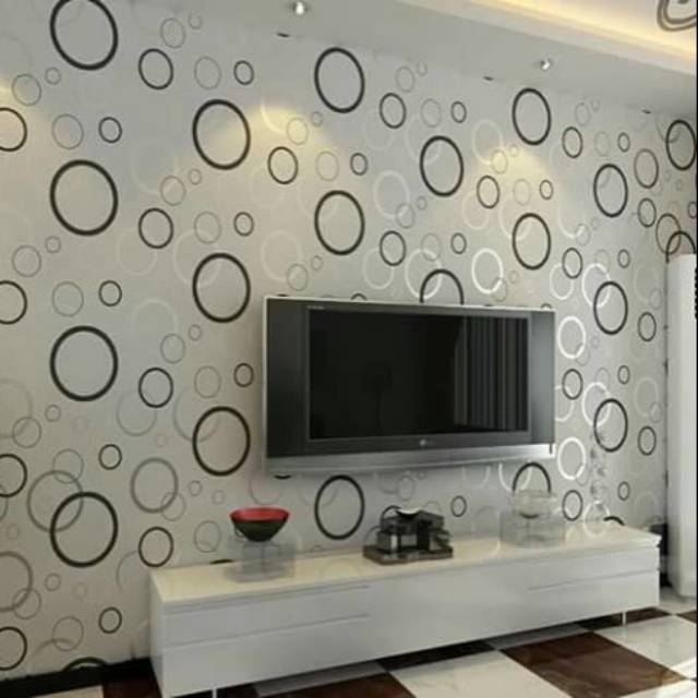 Wallpaper stiker dinding polkadot klasik