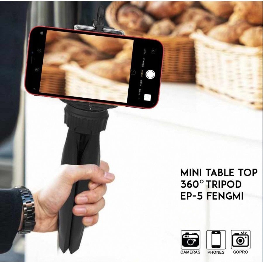 TRIPOD MINI STAND EP5 PLUS HOLDER U / MINI TABLE TOP TRIPOD 360 DEGREE