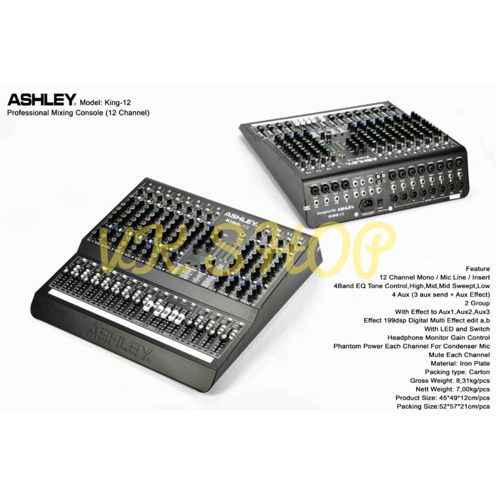 Mixer Audio Ashley King 12 / King12 Original 12 Channel