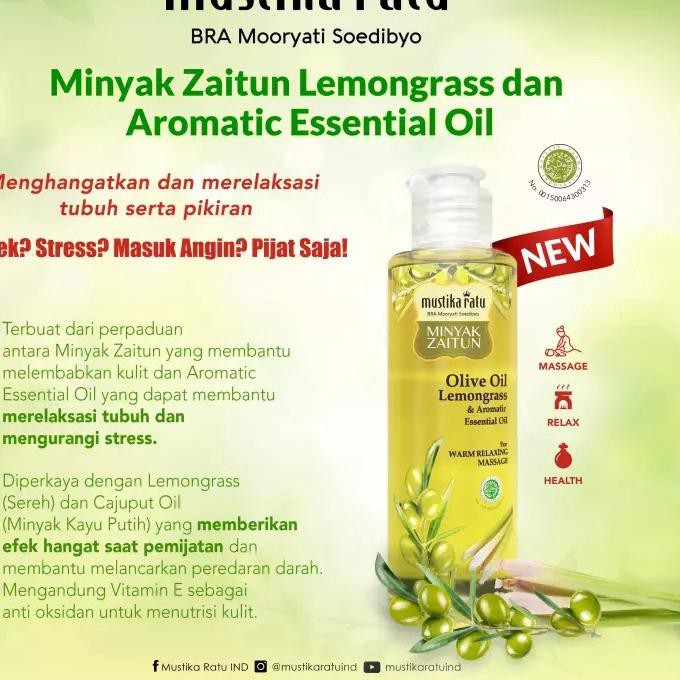 Oc Zai Mm Mustika Ratu Minyak Zaitun Olive Oil Lemongrass Aromatherapy 150ml Mmffo Shopee Indonesia